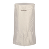 Light beige weather-resistant ripstop fabric cover with full-length zip and adjustable fasteners, designed for protecting outdoor fire barrels, featured in Farm, Garden & Tool, Camping, Best Sellers, and Promo Eligible collections.