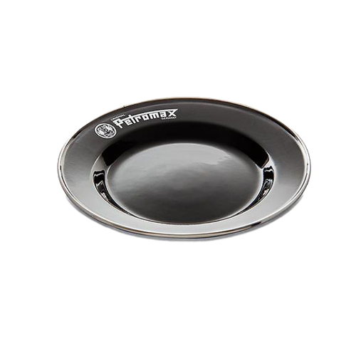 Black enamel plate with heat-resistant fired surface, lightweight and durable for outdoor use in Farm, Garden & Tool, Kitchen & Food, Camping, Dinnerware, Best Sellers, and Promo Eligible collections.