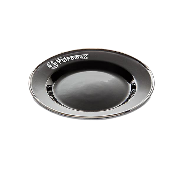 Black enamel plate with heat-resistant fired surface, lightweight and durable for outdoor use in Farm, Garden & Tool, Kitchen & Food, Camping, Dinnerware, Best Sellers, and Promo Eligible collections.