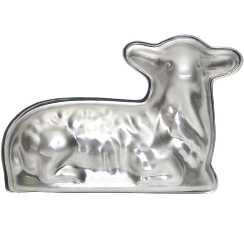 Handcrafted aluminum lamb baking pan made in USA, perfect for baking festive cakes, featured in Kitchen & Food, Cookware, Baking Supplies, USA Made, Best Sellers, and Promo Eligible collections.