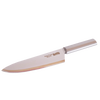 Stainless steel chef’s knife with a long, sharp blade and sleek metal handle, handcrafted in the USA, ideal for food prep in Kitchen Knives and Farm, Garden & Tool collections.