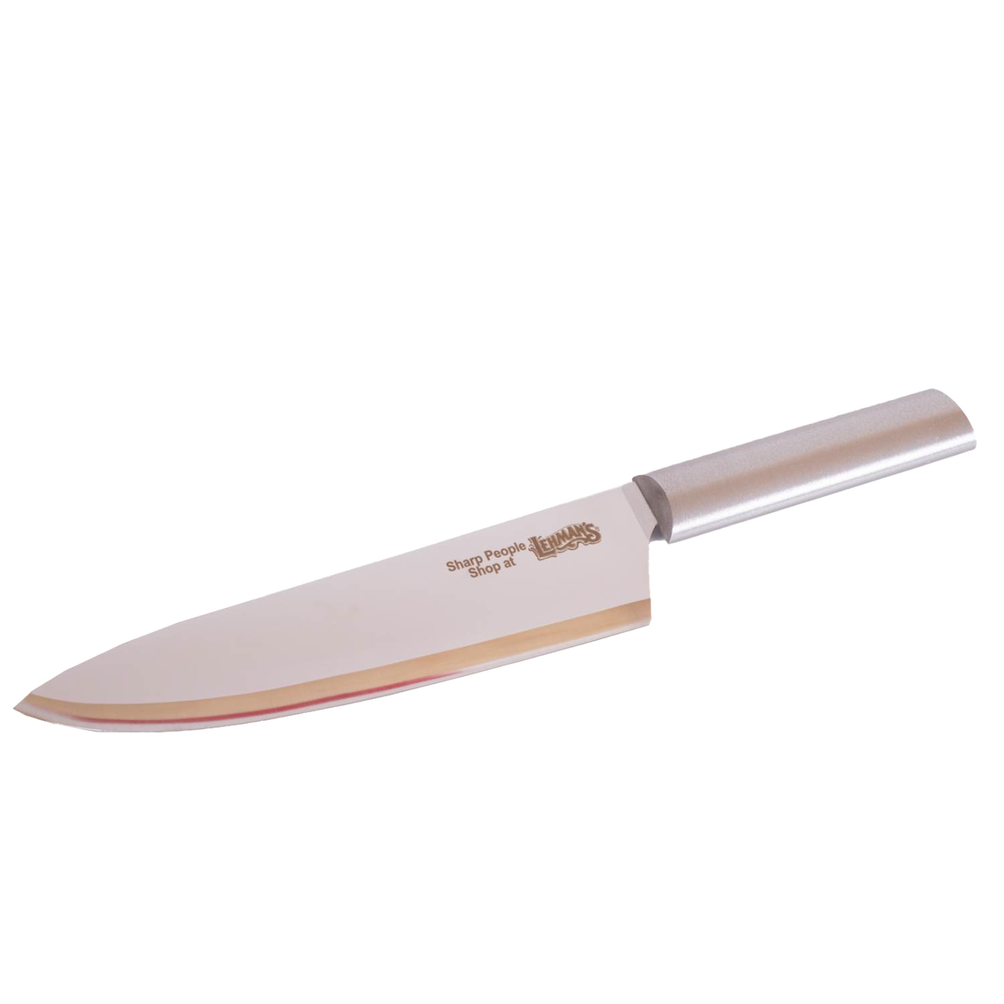 Stainless steel chef’s knife with a long, sharp blade and sleek metal handle, handcrafted in the USA, ideal for food prep in Kitchen Knives and Farm, Garden & Tool collections.