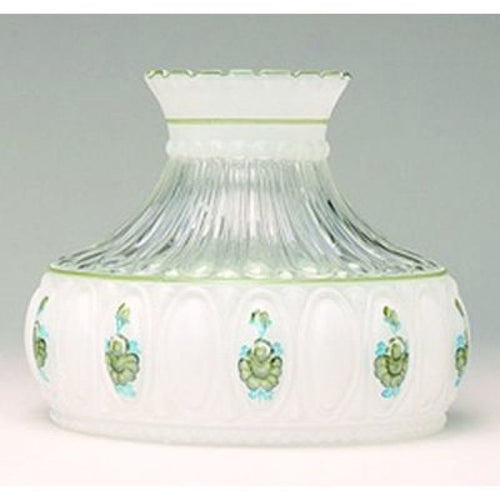 Unique handcrafted 10-inch glass lamp shade featuring delicate green rose accents and soft light diffusion, ideal for lamps and lighting, parts and accessories, and best sellers collections.