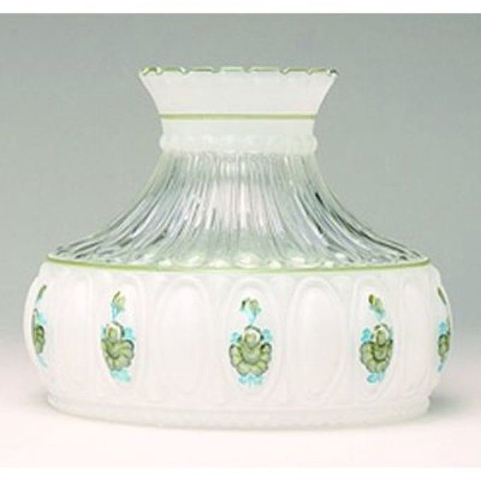 Unique handcrafted 10-inch glass lamp shade featuring delicate green rose accents and soft light diffusion, ideal for lamps and lighting, parts and accessories, and best sellers collections.