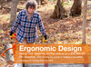 Man using an ergonomic wood hauling tool with cant hook feature to lift and roll logs on a forest floor, highlighting its strain-reducing design for back and arm muscles, ideal for farm, garden, and wood cutting tasks.