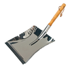 Handcrafted stainless steel dustpan with an oiled beechwood handle and rubber lip for efficient dust and debris collection, suitable for Home & Decor and Household Cleaning collections.