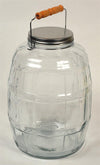 Clear glass replacement jar for butter churn with metal lid and wooden handle, handcrafted in USA, suitable for Kitchen & Food, Specialty Equipment, and Making Butter collections.