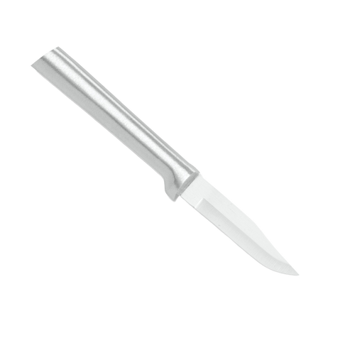 Stainless steel paring knife with a sleek cast aluminum handle featuring a non-slip satin finish, crafted in the USA for reliable kitchen use and included in best sellers collections.