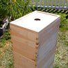 Handcrafted Amish made wooden inner hive cover with a central ventilation notch, designed to control moisture and airflow in 8-frame beekeeping hives, USA made and featured in Farm, Garden & Tool collections.