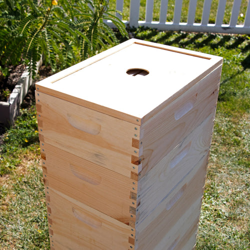 Handcrafted Amish made wooden inner hive cover with a central ventilation notch, designed to control moisture and airflow in 8-frame beekeeping hives, USA made and featured in Farm, Garden & Tool collections.