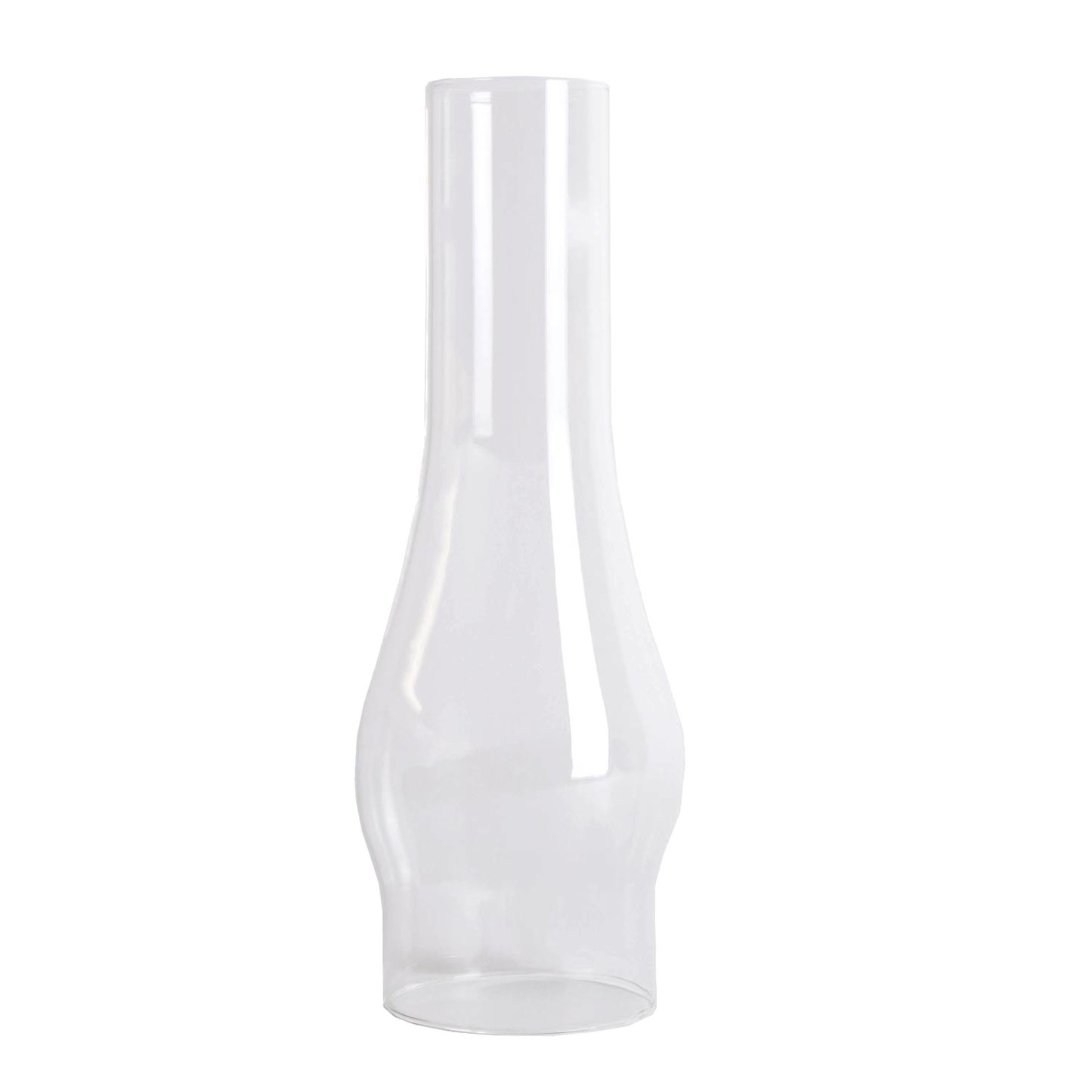 Clear frosted glass oil lamp chimney with 3-inch base, handcrafted for durability, ideal for Lamps & Lighting, Parts and Accessories, Chimneys and Globes, Best Sellers, and Promo Eligible collections.