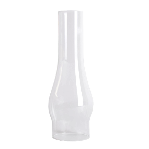 Clear frosted glass oil lamp chimney with 3-inch base, handcrafted for durability, ideal for Lamps & Lighting, Parts and Accessories, Chimneys and Globes, Best Sellers, and Promo Eligible collections.