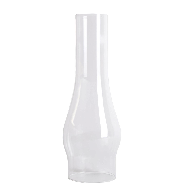 Clear frosted glass oil lamp chimney with 3-inch base, handcrafted for durability, ideal for Lamps & Lighting, Parts and Accessories, Chimneys and Globes, Best Sellers, and Promo Eligible collections.