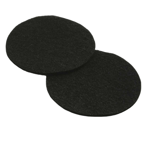 Two round replacement filters in black designed for ceramic compost pails, ideal for keeping odors contained, part of Farm, Garden & Tool and Composting collections.