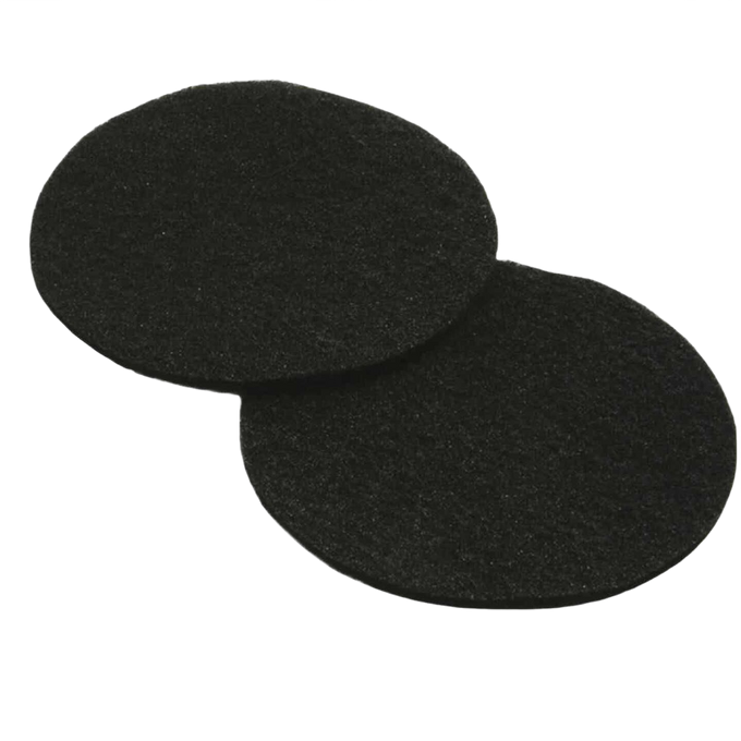 Two round replacement filters in black designed for ceramic compost pails, ideal for keeping odors contained, part of Farm, Garden & Tool and Composting collections.