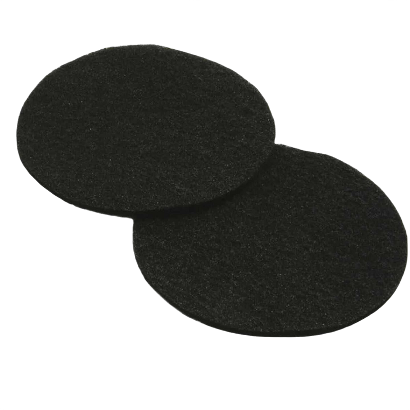 Two round replacement filters in black designed for ceramic compost pails, ideal for keeping odors contained, part of Farm, Garden & Tool and Composting collections.