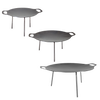 Sturdy steel griddle and fire bowl with three detachable legs and side handles, versatile for grilling and cooking, perfect for Farm, Garden & Tool, Camping, Best Sellers, and Promo Eligible collections.