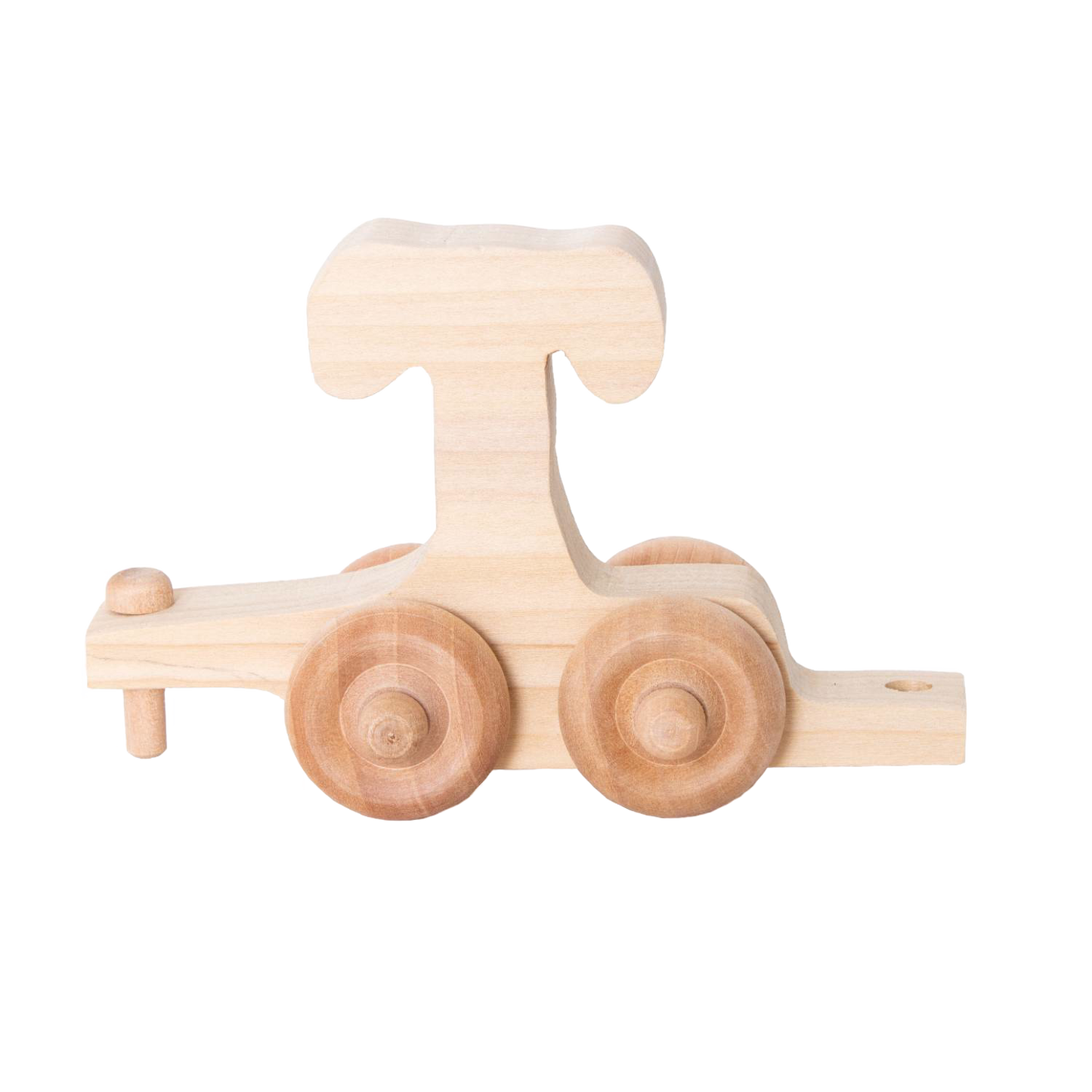 Handcrafted wooden train car featuring the letter T, made in the USA with Amish quality, ideal for indoor play, children's toys, wooden toys, and part of Toys, Books & Games and Best Sellers collections.