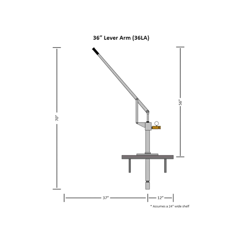 Technical line drawing of a standard height pump head assembly with lever arm and mounting plate, designed for deep well water pumps, included in USA Made, Appliances, and Water Pumps collections.