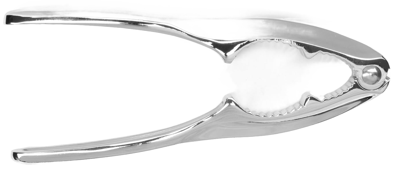 Handcrafted stainless steel seafood cracker with sturdy serrated jaws and ergonomic handles, designed for effortless shell cracking, featured in Kitchen & Food and Kitchen Gadgets collections.