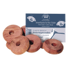 Handcrafted red cedar hanger discs emitting a natural aroma to repel moths, ideal for refreshing closets and wardrobes, featured in Health & Wellness and Household Helpers collections.