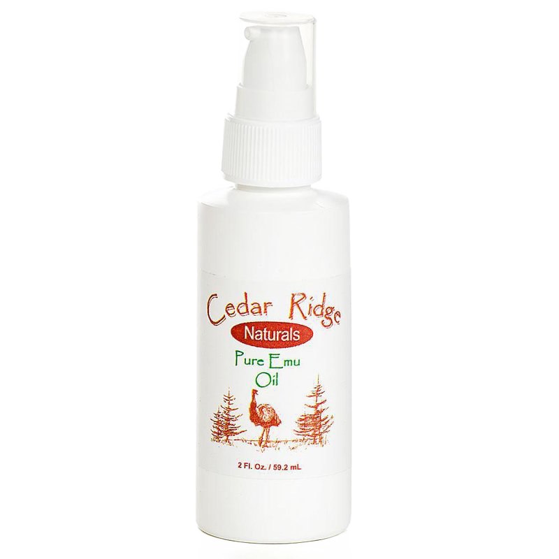 White plastic pump bottle of handcrafted emu oil with natural skincare label, part of Health & Wellness, Balms, Creams and Lotions, USA Made, Best Sellers, and Promo Eligible collections.