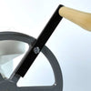 Steel power bar with a smooth wooden handle designed to attach to a grain mill flywheel, handcrafted in the USA to reduce grinding effort, ideal for Kitchen & Food and Grain Mills collections.