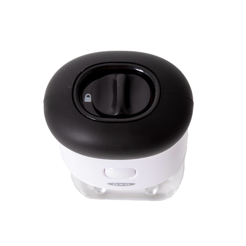 Compact meat tenderizer with a safety lock dial and non-slip black grip, featuring 58 stainless steel blades, suited for Kitchen & Food, Specialty Equipment, Butchering Supplies, and Best Sellers collections.
