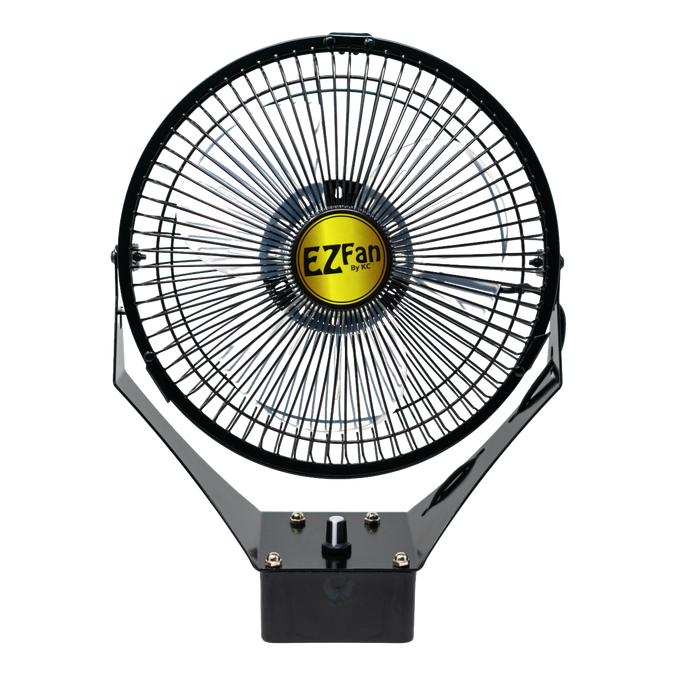 Compact 9-inch portable fan with durable metal frame and adjustable tilt, designed for use with Milwaukee and DeWalt batteries, perfect for Home & Decor and Emergency Supplies collections.