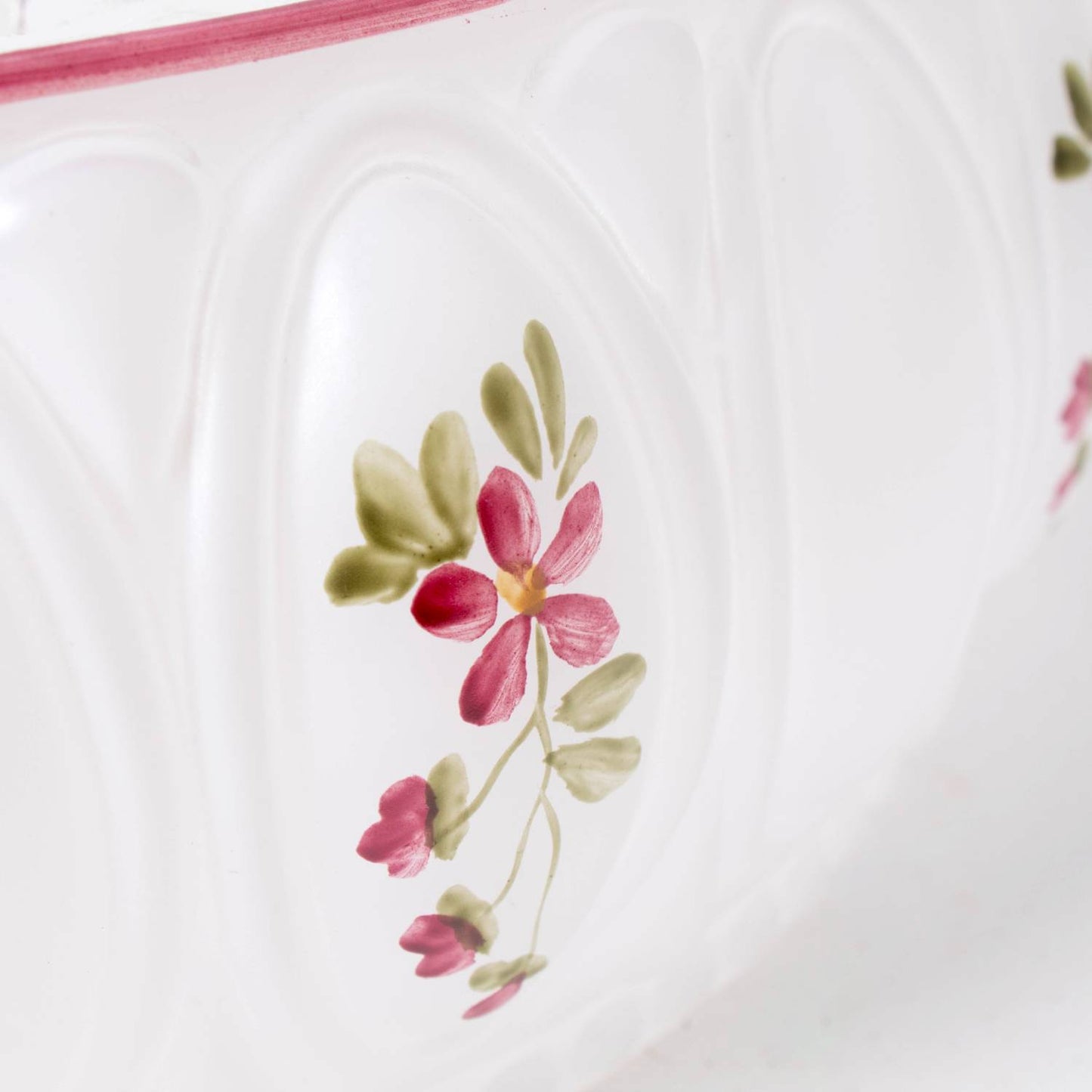 Handcrafted glass oil lamp shade featuring a delicate amethyst rose floral pattern, designed for lamps with 10-inch shade rings, ideal for Lamps & Lighting and Lamp Shades collections.