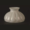White opal glass lamp shade with scalloped melon design, compatible with 10-inch shade rings for oil lamps, featured in Lamps & Lighting, Lamp Shades, and Parts and Accessories collections.