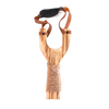 Handcrafted wooden slingshot made from smooth beech wood with genuine leather pouch, wrapped handle for grip, and real latex tubing, perfect for Toys, Lawn Games, and Best Sellers collections.