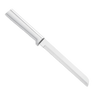 Handcrafted serrated bread knife with a stainless steel blade and handle, made in USA, ideal for slicing crusty and soft bread, featured in Kitchen & Food and Knives & Axes collections.
