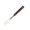 Handcrafted old-fashioned kitchen fork with three stainless steel tines and brass-riveted dark brown hardwood handle, made in USA, featured in Kitchen & Food and Cooking Helpers collections.
