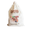 Soft cloth drawstring bag featuring Lehman’s branding and image of a slice of buttermilk pie, perfect for Kitchen & Food, Dry Goods and Mixes, Best Sellers, and Snacks and Sweets collections.