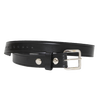 Handcrafted black genuine cowhide leather belt with polished chrome buckle and snap details, made in USA, part of Amish Made, Clothing and Accessories, Health & Wellness, and Best Sellers collections.