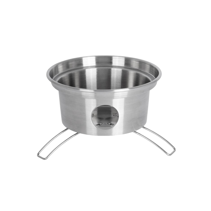 Handcrafted stainless steel fire kettle stove base with ventilation hole and foldable wire legs for stable outdoor use in camping, farm, garden & tool, emergency supplies, and best sellers collections.
