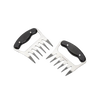 Pair of stainless steel meat shredding claws with black ergonomic handles, perfect for pulling pork and smoked meats, featured in Kitchen & Food and Kitchen Gadgets collections.