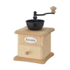 Hand-cranked wooden grain mill with steel burrs featuring a small drawer and a black grinding bowl, perfect for Kitchen & Food, Grain Mills, Best Sellers, and Bread Making Supplies collections.
