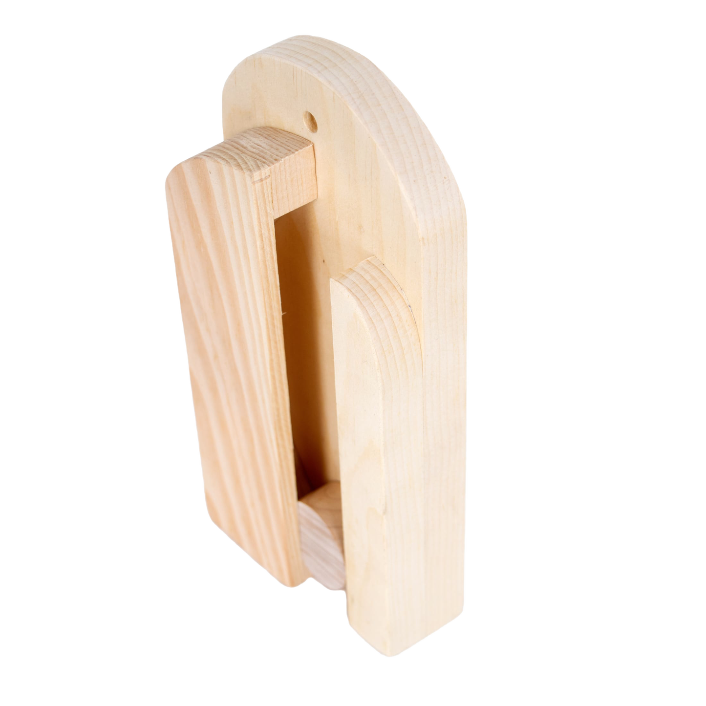 Handcrafted Amish made wooden wall broom holder with sliding ball mechanism for secure broom storage, perfect for Home & Decor, Cleaning Utensils, Household Helpers, USA Made, and Best Sellers collections.