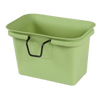 Light green flexible silicone compost bin with black wire rim handle, designed to attach to drawers for easy food scrap collection, featured in Kitchen & Food and Composting collections.