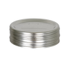Stack of silver-colored metal canning lids sized for regular-mouth jars, featuring BPA-free sealing compound, ideal for food preservation and kitchen use.