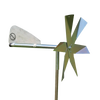 Handcrafted Amish made mole chaser with unique polished metal blades and a tail vane on a galvanized steel post, ideal for humane pest control in Farm, Garden & Tool, Lawncare, Pest Control, Best Sellers, and Promo Eligible collections.