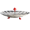 Expandable stainless steel umbrella-style vegetable steamer basket with red handle and feet, designed for healthy steaming, featured in Kitchen & Food, Cookware, and Kitchen Gadgets collections.