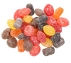 Assorted handcrafted sugared hard candies in classic red, orange, yellow, brown, and black hues, gluten-free and made in USA, perfect for Kitchen & Food and Snacks and Sweets collections.
