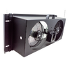 Battery-powered window fan unit featuring dual 9-inch fans in a black metal housing with mounting brackets, designed for improved airflow in Home & Decor, Farm, Garden & Tool, and Emergency Supplies collections.