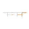Steel extension kit segment with orange log lifter attachment, designed to increase cutting length on chain sawmills, featured in Farm, Garden & Tool and Wood Cutting and Hauling collections.