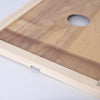 Handcrafted wooden hive inner cover with a notched edge and center hole for ventilation, designed for moisture control in beekeeping, Amish made and USA crafted.