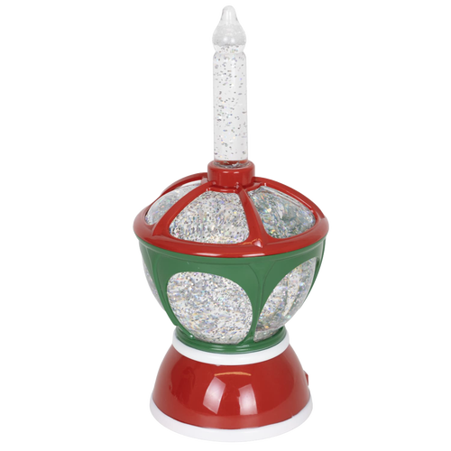 Unique handcrafted retro-style Christmas swirl bubble light in red and green with glitter-filled bubble, designed for Home & Decor, Holiday Decor, Best Sellers, and Promo Eligible collections.