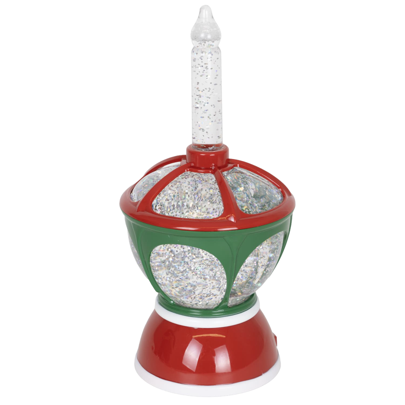 Unique handcrafted retro-style Christmas swirl bubble light in red and green with glitter-filled bubble, designed for Home & Decor, Holiday Decor, Best Sellers, and Promo Eligible collections.